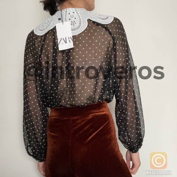 ZARA Polka Dot Blouse - Picture 7 of 16